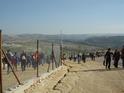On the way back to Bil'in, the demonstrators on both sides of the fence 