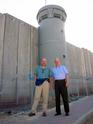 The two professors tour along the Separation Wall