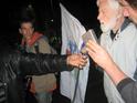 During the march: Aljazeera interviewing Uri Avnery